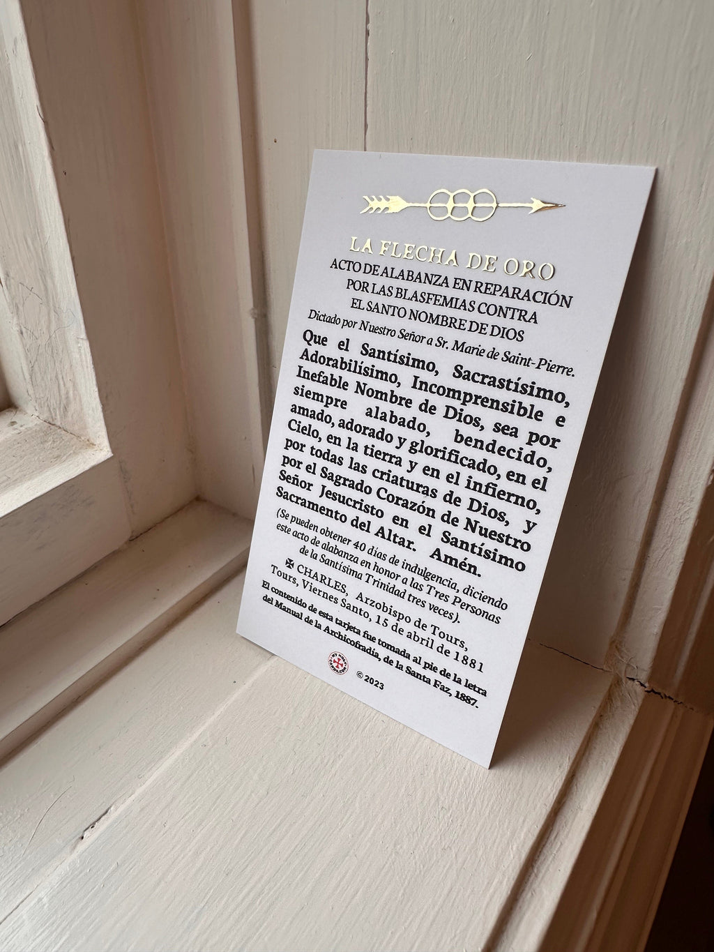 Santo Rostro de Jesus Prayer Card / Holy Face in Spanish , Gold Foil Relief