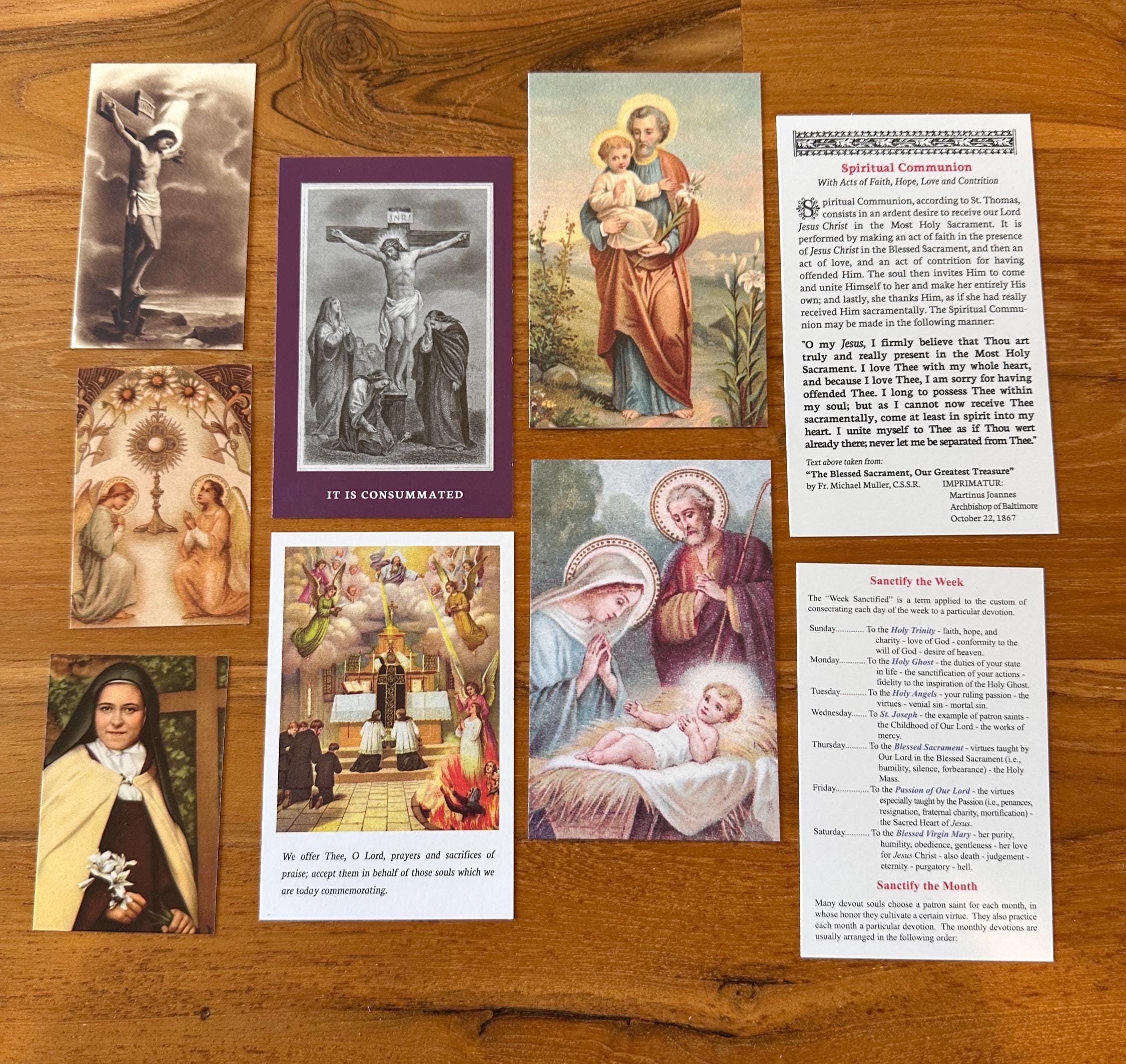 Catholic Holy Card Bundle: Prayers, Saints, and Sacred Images, 45 Cards