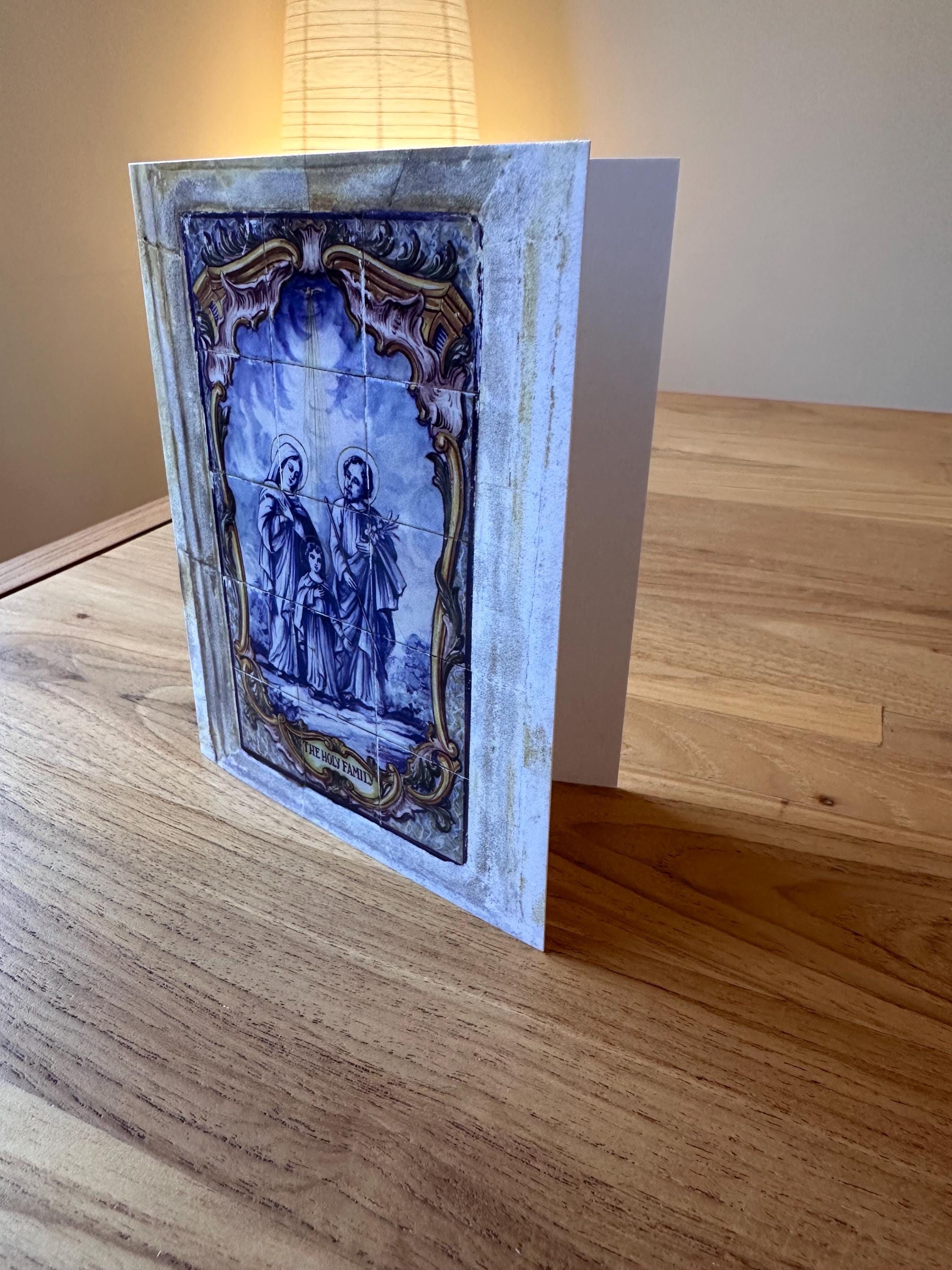 Holy Family Tile Note Card Set, Spanish Catholic Art