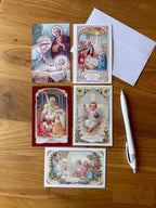 Christmas Holy Card Set: Vintage Style Religious Message Cards
