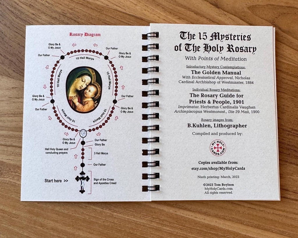 St. Benedict Rosary Set with Meditation Book 15 Mysteries of the Rosary