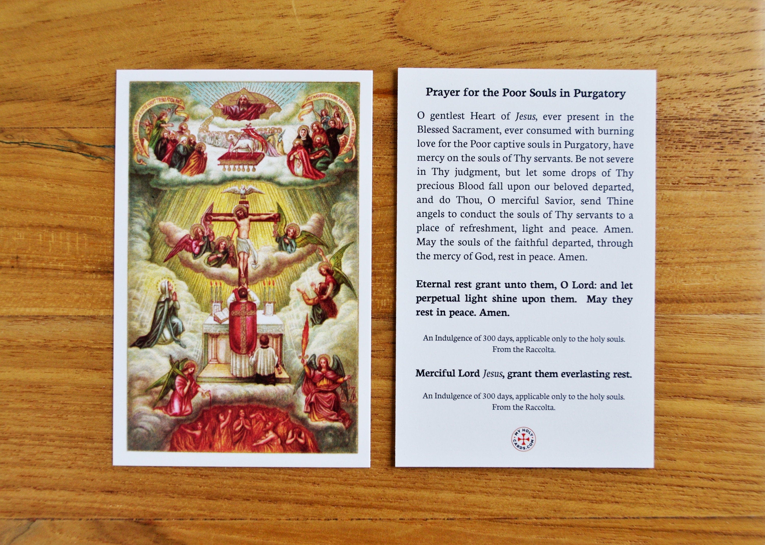 Prayer for Souls in Purgatory Holy Card: Catholic Art Prints